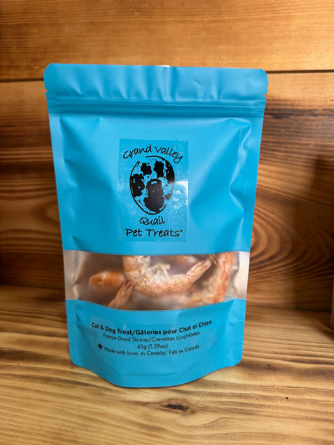 Grand Valley Quail Pet Treats - Freeze Dried Shrimp 45G (Dog&Cat)