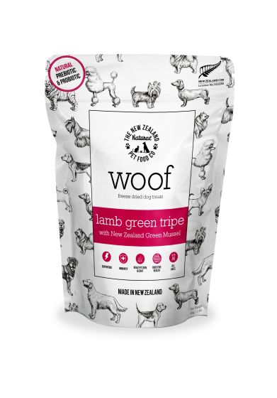 The NZ Natural Pet Food Co. - Woof Lamb Green Tripe With Green Lipped Mussels 40g