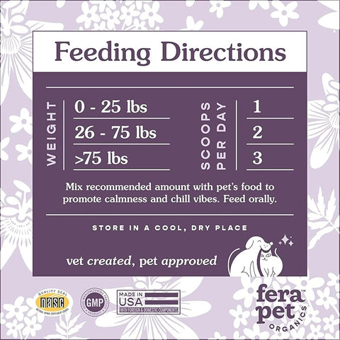 Fera - Calming Support for Dogs & Cats, Powder - 60 Servings