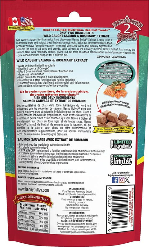 Benny Bullys - Salmon & Rosemary Chops Cat Treats 20g