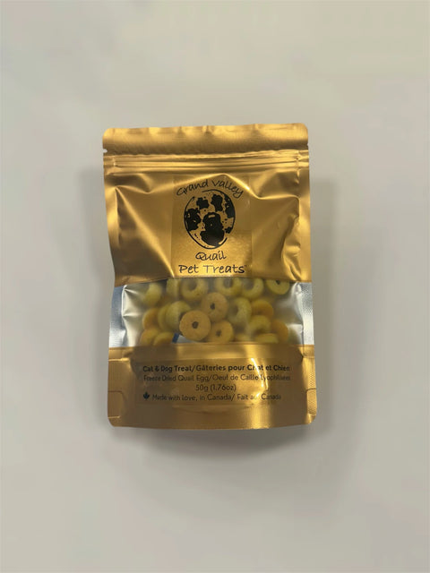 Grand Valley Quail Pet Treats - Freeze Dried Quail Egg 50g (Small/Medium/Large)