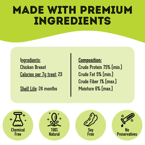 The Granville Island Pet Treatery - Premium Dehydrated Protein Chicken Breast Treat For Dogs & Cats 80g