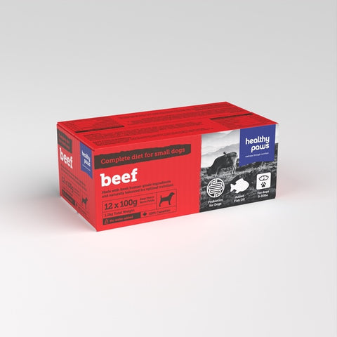 Healthy Paws - Complete Small Dog Dinner Beef 12 x 100g
