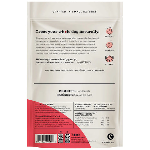 Crumps - Mini Trainers Freeze Dried Pork Hearts Dog 55g