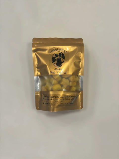 Grand Valley Quail Pet Treats - Freeze Dried Quail Egg 50g (Small/Medium/Large)