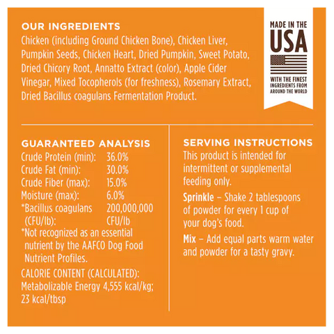 Instinct - Raw Boost Shakers GF FD Dog Food Topper Gut Health Recipe 156g