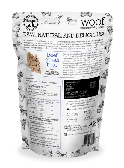 NZPF - Freeze Dried Beef Green Tripe with Green Lipped Mussels Meal Topper