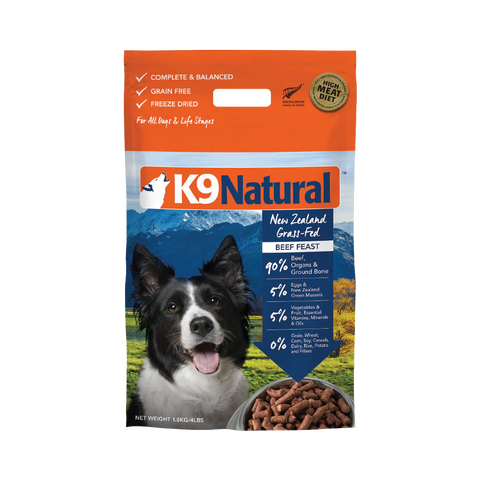 K9 Natural™ - New Zealand Beef Feast Freeze-Dried 142g/500g/1.8kg/3.6kg