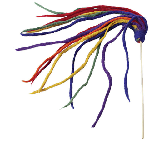 Karma - Wool Felt Cat Teasers- Multi - Strand Rainbow