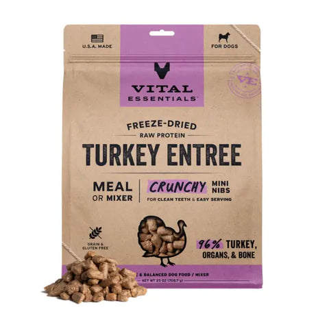 Vital Essentials - Freeze-Dried Raw Crunchy Nibs Dog Food: Turkey