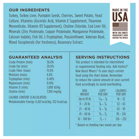 Instinct - Raw Boost Mixers GF FD Dog Food Topper Tranquility 156g