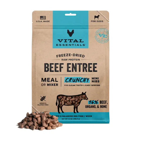 Vital Essentials - Freeze-Dried Raw Crunchy Nibs Dog Food: Beef