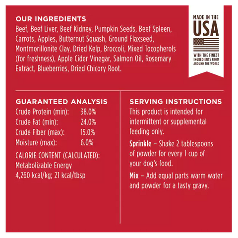 Instinct - Raw Boost Shakers GF FD Dog Food Topper Beef Recipe 156g