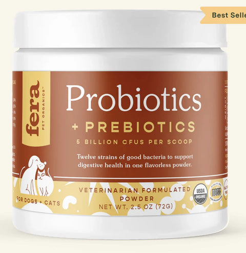 Fera - Organic Probiotics with Prebiotics for Dogs & Cats, Powder - 60 Servings
