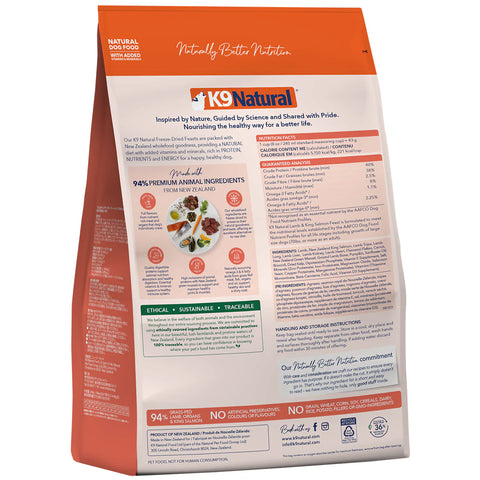 K9 Natural™ - New Zealand Lamb & King Salmon Feast Freeze-Dried 100g/500g/1.8kg/3.6kg