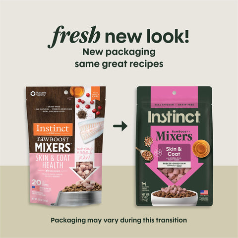 Instinct - Raw Boost Mixers - Skin and Coat Health - FD Dog Meal Topper, 5.5oz