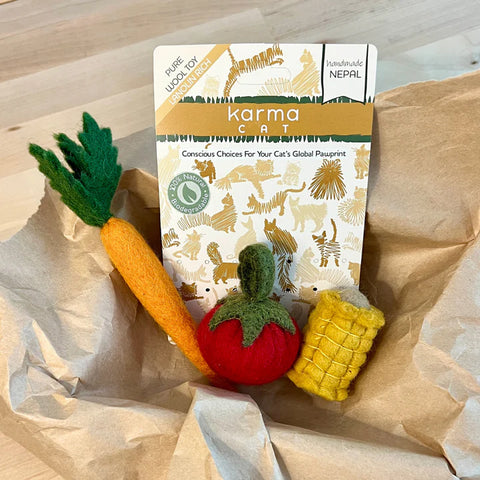 Karma - Wool Felt - Veggies - Carrot, Tomato & Corn
