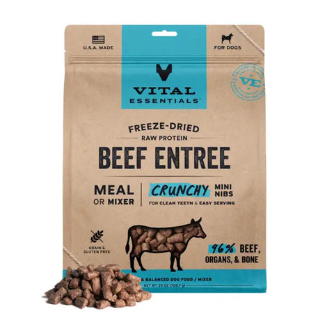 Vital Essentials - Freeze-Dried Raw Crunchy Nibs Dog Food: Beef