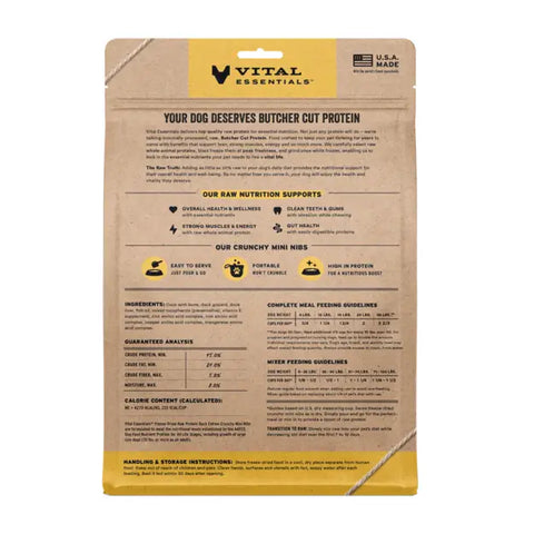 Vital Essentials - Freeze-Dried Raw Crunchy Nibs Dog Food: Duck