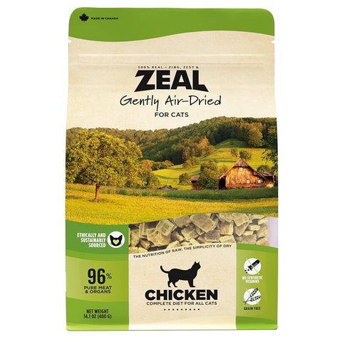 ZEAL CANADA Gently Air-Dried Grain Free Chicken Recipe Cat Food 14-oz