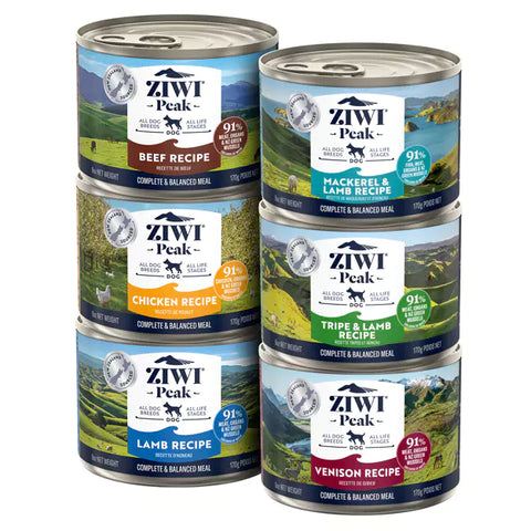 ZIWI - Variety Pack (Bf, Ckn, L, M & L,T & L, V) Dog Wet Food 170g