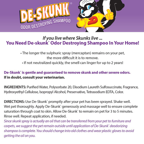 Synergy Labs - De-Skunk Odour Destroying Shampoo Dog 32oz