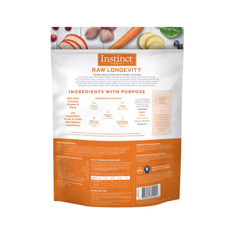Instinct - Raw Longevity Raw Frozen Meals for Dogs Chicken Recipe 4lb