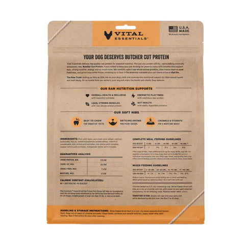 Vital Essentials - Freeze-Dried Raw Soft Nibs Dog Food: Pork