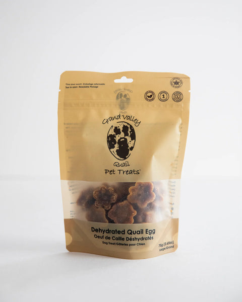 Grand Valley Quail Pet Treats - Dehydrated Quail Egg 75g (Small/Medium/Large)