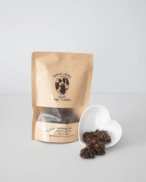 Grand Valley Quail Pet Treats - Dehydrated Prey Bites 80g (Dog&Cat)