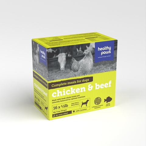 Healthy Paws Canine Complete Variety Pack - Beef & Chicken 16 x 1/2 lb