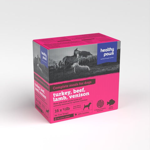 Healthy Paws - Canine Complete Variety Pack - T, L, B, V 16 x 1/2 lb