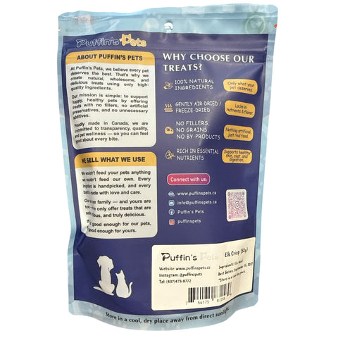 Puffin's Pets - Dehydrated Elk Crisps 50g