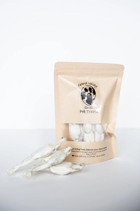 Grand Valley Quail Pet Treats - Freeze Dried Frog Legs 45g