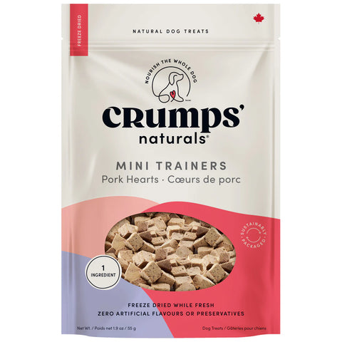 Crumps - Mini Trainers Freeze Dried Pork Hearts Dog 55g
