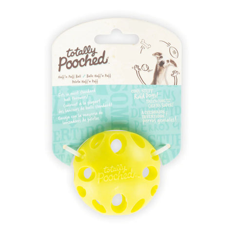 Messy Mutts - Totally Pooched Huff'n Puff Dog Ball, Size 2.5"