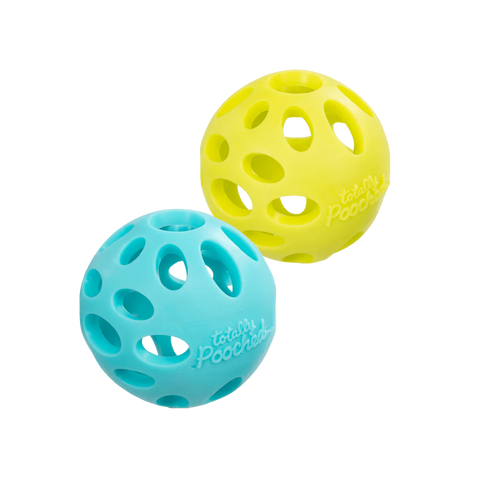 Messy Mutts - Totally Pooched Huff'n Puff Dog Ball, Size 2.5"