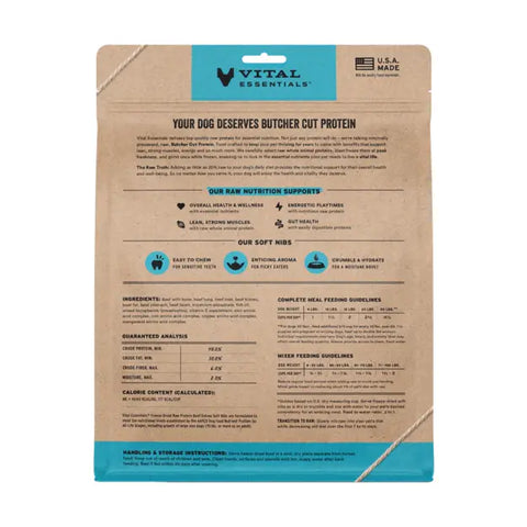 Vital Essentials - Freeze-Dried Raw Soft Nibs Dog Food: Beef
