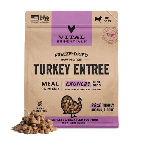 Vital Essentials - Freeze-Dried Raw Crunchy Nibs Dog Food: Turkey