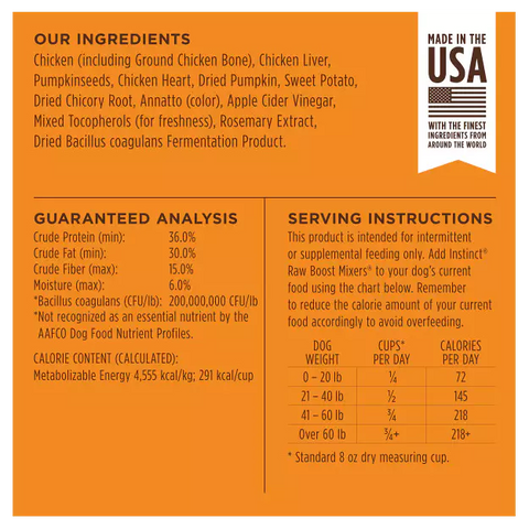 Instinct - Raw Boost Mixers GF FD Dog Food Topper Gut Health Recipe