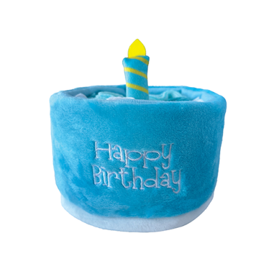 foufouBRANDS™ - fouFIT™ Hide 'n Seek Birthday Cake Snuffle Blue 5" Dog Toy