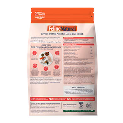 Feline Natural™ - New Zealand Chicken & King Salmon Feast Freeze Dried Cat Food