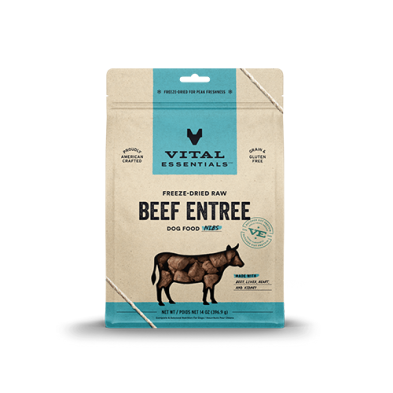 Vital Essentials® - Freeze-Dried Raw Beef Entree Dog Food Nibs 14 oz