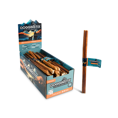 DOGGINSTIX - Bully Sticks 12" Standard Natural Dog Chews & Treats