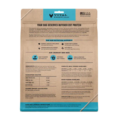 Vital Essentials - Freeze-Dried Raw Crunchy Nibs Dog Food: Beef