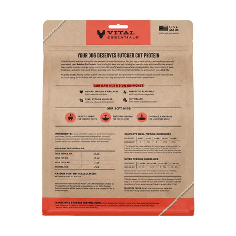 Vital Essentials - Freeze-Dried Raw Soft Nibs Dog Food: Lamb & Whitefish