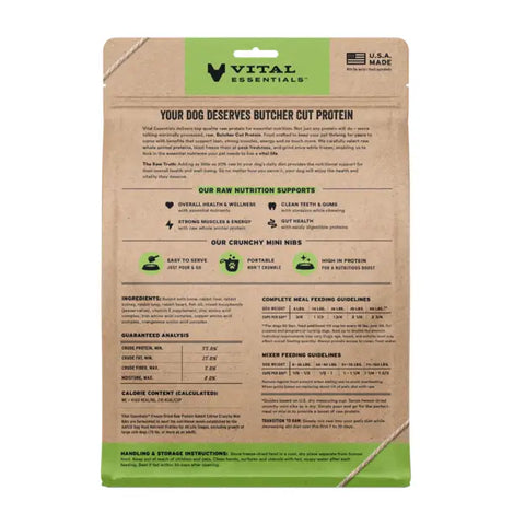 Vital Essentials - Freeze-Dried Raw Crunchy Nibs Dog Food: Rabbit