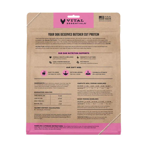 Vital Essentials - Freeze-Dried Raw Soft Nibs Dog Food: Quail, Pheasant, Egg