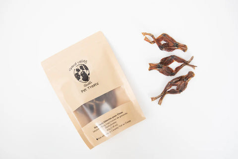Grand Valley Quail Pet Treats - Dehydrated Frog Legs